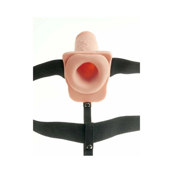 Fetish Fantasy 11in Hollow Rechargeable Strap-on With Balls, Flesh — image 13 of 16