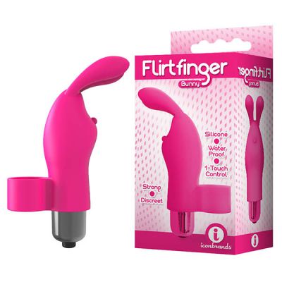 The 9 s Flirt Finger Bunny Pink Finger Stimulator