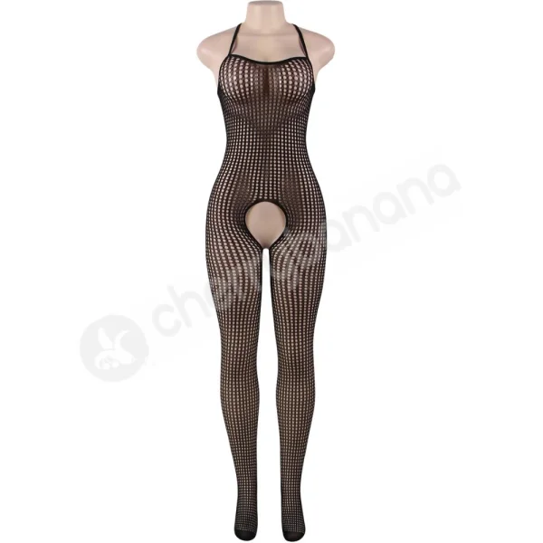 Cherry Banana Plus Size Black Circle Fishnet Crotchless Bodystocking