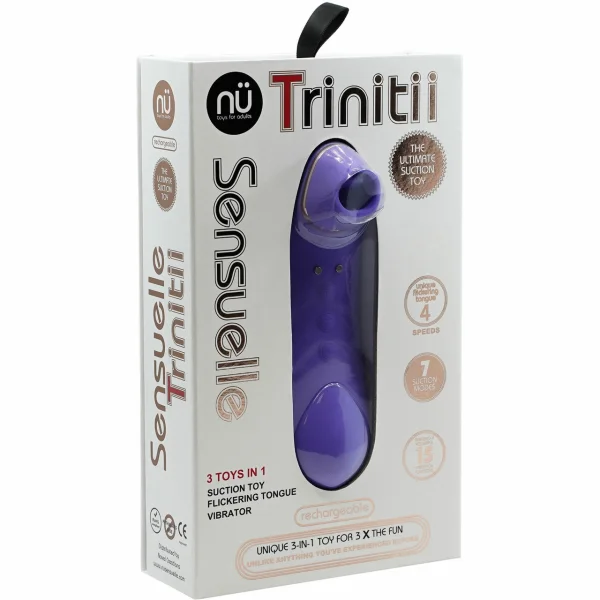 Sensuelle Trinitii 3-in-1 Suction Tongue Vibe Ultra Violet