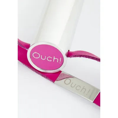 Leather Circle Tipped Crop Pink