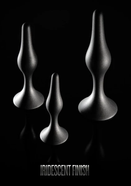 Anal Adventures Matrix Genesis 3-Piece Silicone Butt Plug Kit By Blush - Stellar Silver