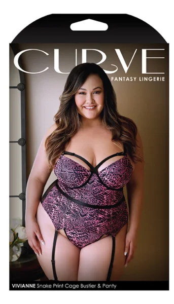 Vivianne Snakeskin Cage Bustier & Panty Set