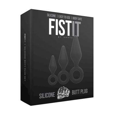 Silicone Butt Plug Set Black 6 1 Inch