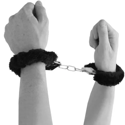 Black White Beginner s Furry Wrist Cuffs
