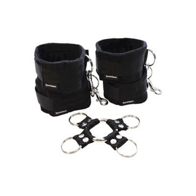 5 piece Hog Tie And Cuff Set Black