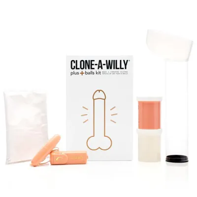 Clone A Willy and Balls Penis Moulding Kit with Vibrator