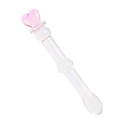Lucent Small Heart Handle Glass Massager