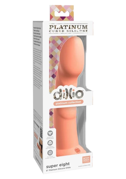 Dillio Platinum Super Eight Silicone 8" Suction Cup Dildo - Lavender