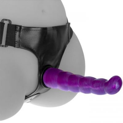 Feeling Horny Purple Double Strap On 7 Inch