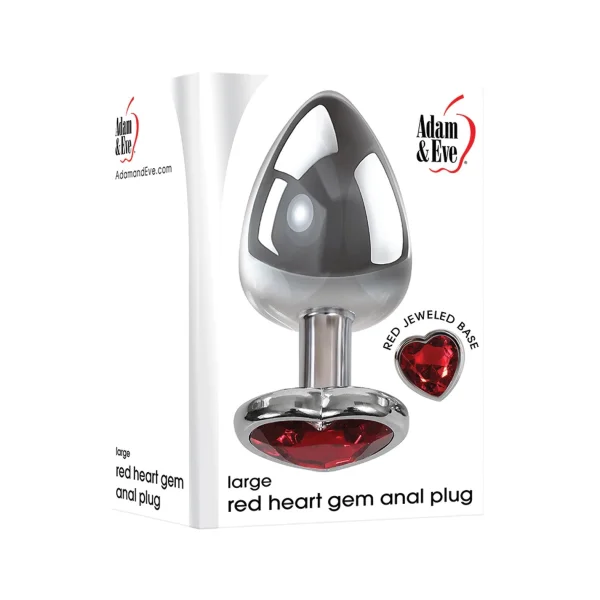 Adam & Eve Large Red Heart Gem Anal Plug