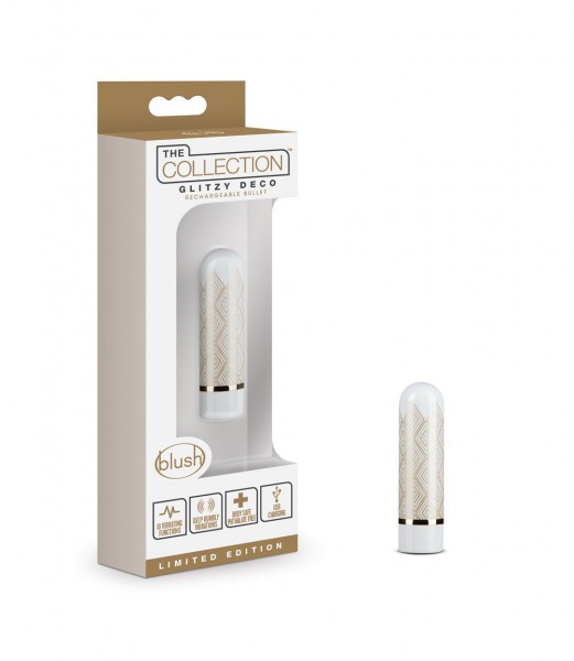 Blush Novelties The Collection Glitzy Deco Bullet Vibrator, Gold