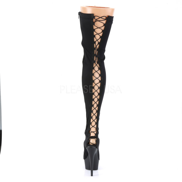 6 inches Heel, 1 3/4 inches PF Back Lace-Up Thigh Boot, Side Zip — image 4 of 4