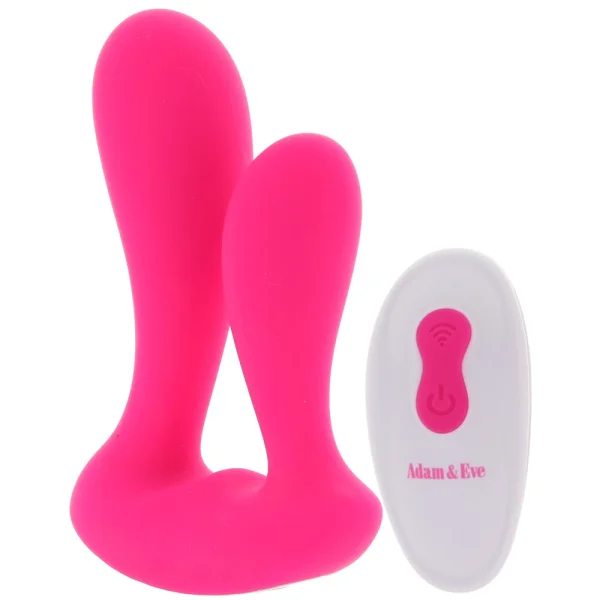 Adam & Eve Rechargeable Dual Entry Vibe w/Remote - Pink
