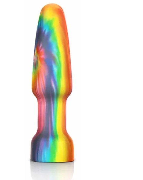 Peace And Love Tie-dye Rimming Plug  - Rainbow - 6 Inch