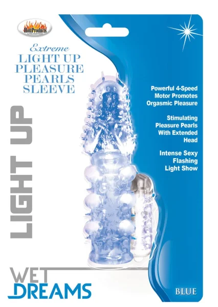 Light Up Extreme Pleasure Pearls Sleeve Blue
