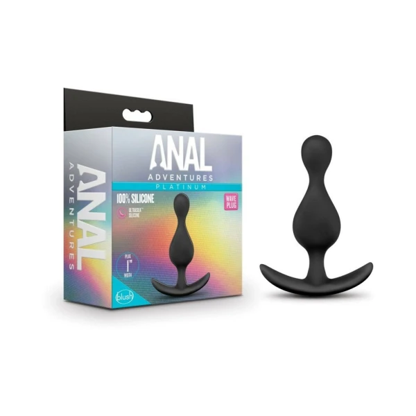 Anal Adventures Platinum Wave Plug Black