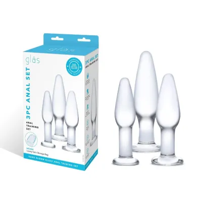 Glas 3 pcs Anal Training Set Glass Butt Plugs