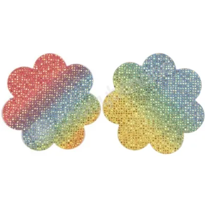 Cherry Banana Loud Proud Rainbow Sequin Floral Nipple Pasties 2 Pack
