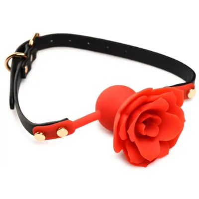 Blossom Gag Silicone Rose Gag Red