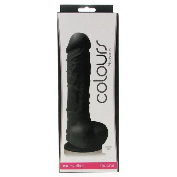 Colours Realistic 5" Black Silicone Dong