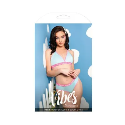 Fantasy Lingerie Vibes Fresh Halter Bralette Booty Short