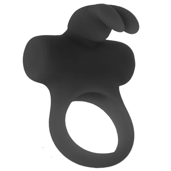Ohhh Bunny Frisky Bunny Vibrating Cock Ring - Black Pearl