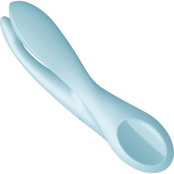 Satisfyer Threesome 1 Rechargeable Waterproof 12-Function Dual Stimulation Vibrator - Light Blue