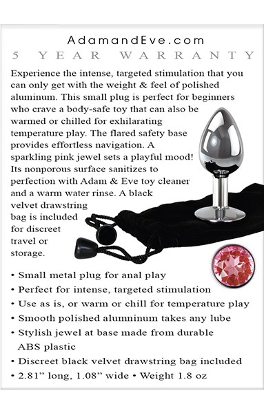 Pink Gem Small Metal Butt Plug