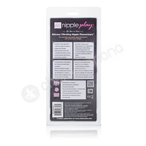 Nipple Play Purple Silicone Vibrating Nipple Pleasurizers