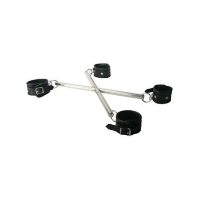 Strict Leather X hog Tie Spreader Bar With Restraints Black