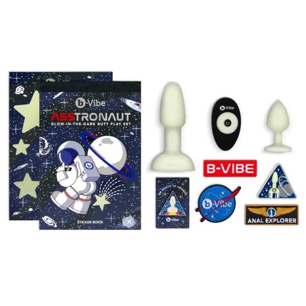 B-Vibe Asstronaut Glow In the Dark Butt Play Set