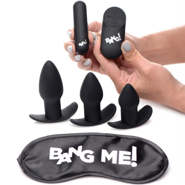 Backdoor Adventure Remote Control 3 Piece Butt Plug Vibe Kit