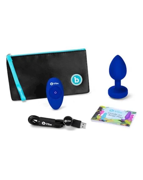 b-Vibe Vibrating Jewel Plug L/Xl Navy