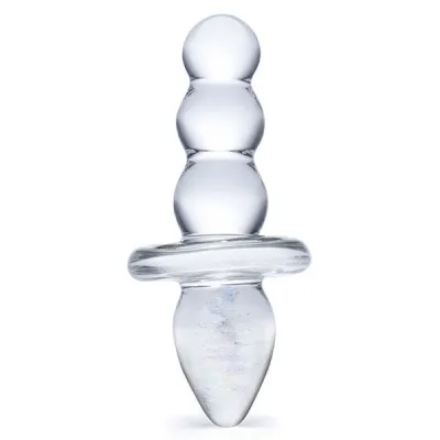 Glas 4 5 inch Titus Beaded Glass Butt Plug