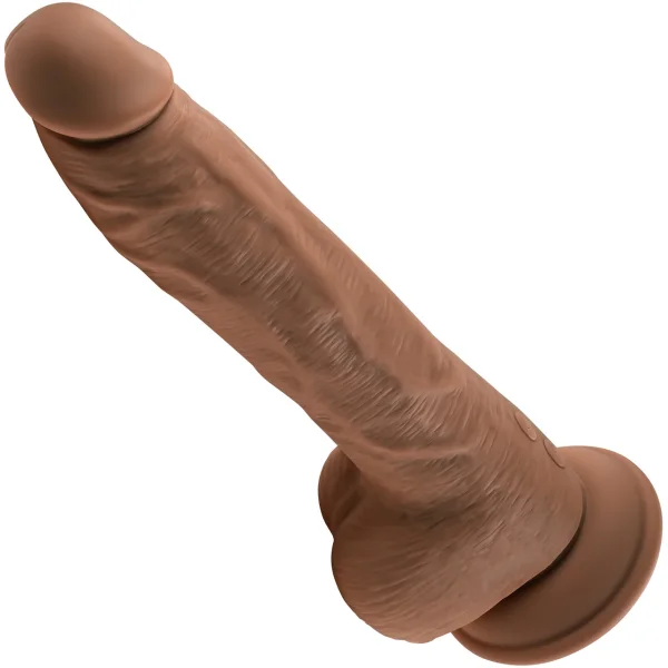 Thrust In Me Silicone Thrusting Vibrating Realistic Dong With Remote By Evolved Novelties - Caramel