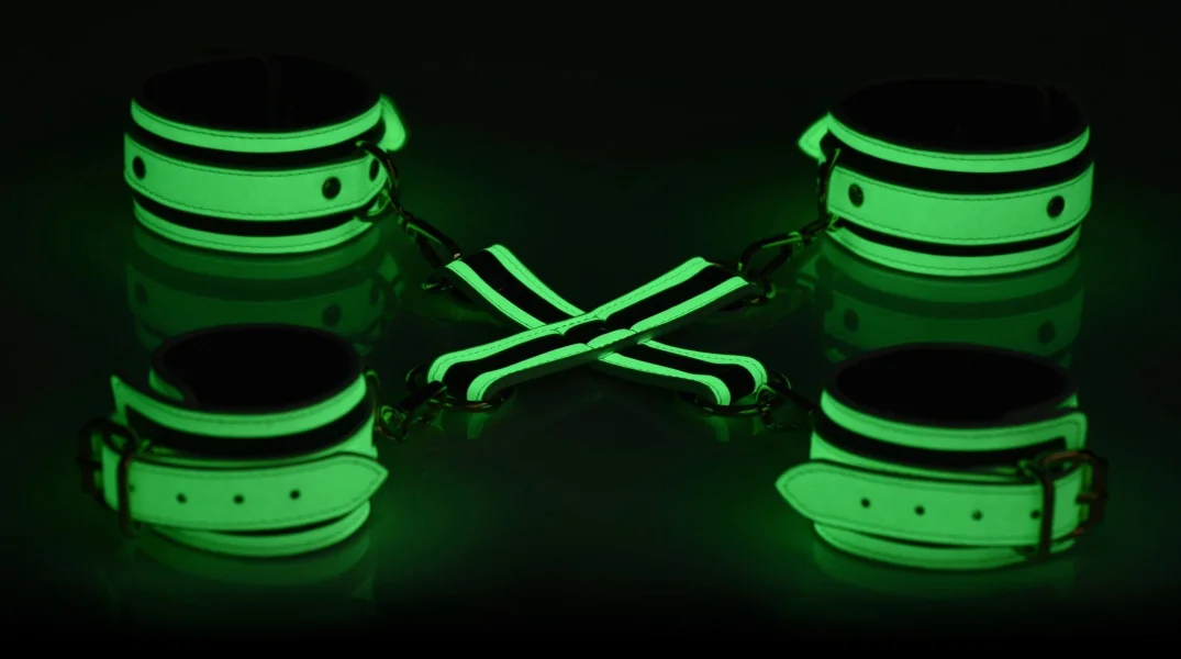 Kink In The Dark Glowing Hog Tie Bondage Set