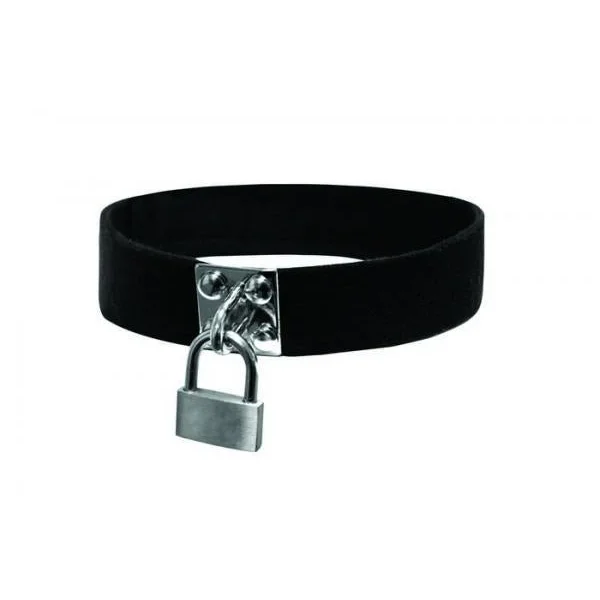 Sex and Mischief Lock and Key Collar Black