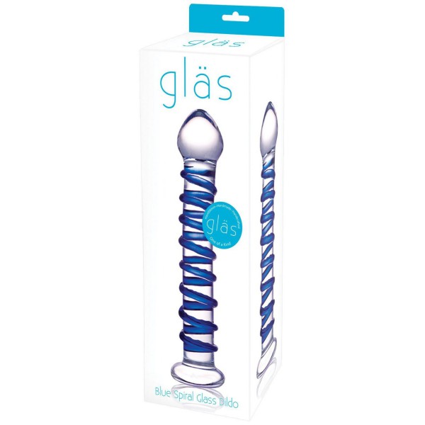 Glas Blue Spiral Glass Dildo