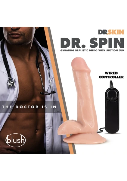 Dr. Skin - Dr. Spin - 6 Inch Gyrating Realistic Dildo - Vanilla