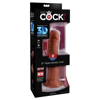 King Cock Plus 8 Triple Density Cock Brown