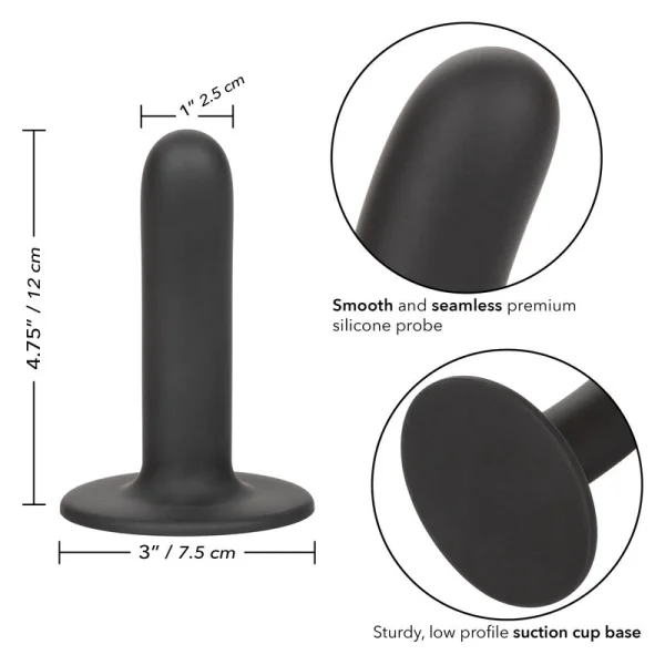 Boundless 4.75" Smooth Silicone Suction Cup Dildo By CalExotics - Black — image 11 of 14