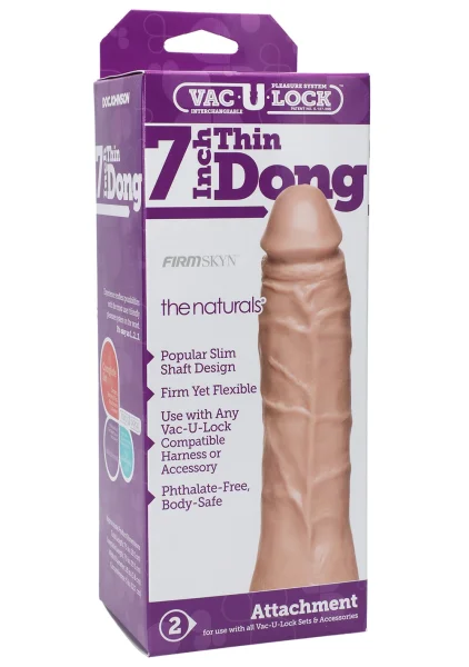 VacULock Thin 7 inch Natural Dong Attachment