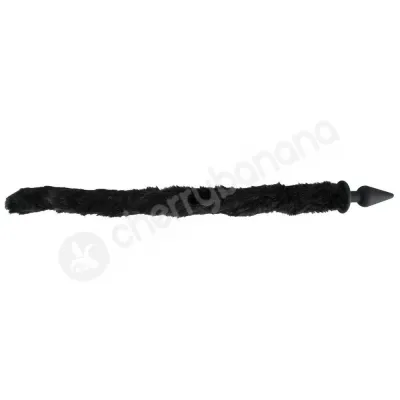 Bad Kitty Black Silicone Butt Plug With Bendable Fluffy Cat Tail