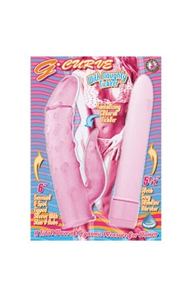 G-Curve With Naughty Tickler Sleeve Pink Vibrator — image 2 of 2