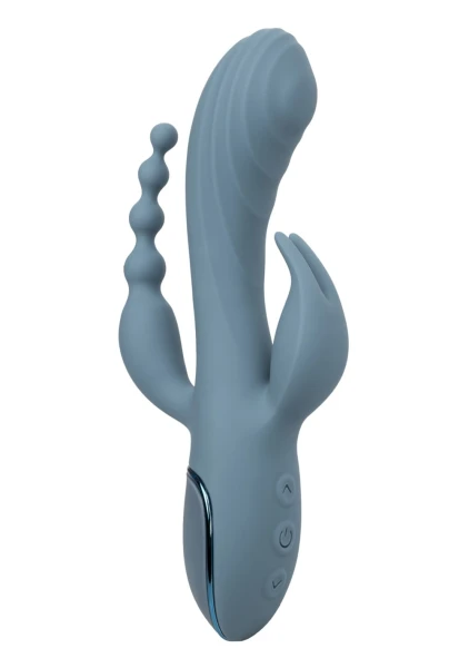 III Triple Ecstasy Silicone Pulsating Rechargeable Triple Stimulation Vibrator By CalExotics