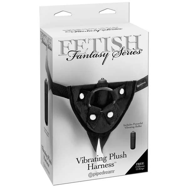 Fetish Fantasy Series Vibrating Plush Harness - Black — image 16 of 18