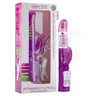 Shots Toys Purple Rechargeable Butterfly Vibrator