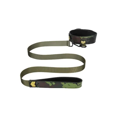Collar With Leash Army Theme
