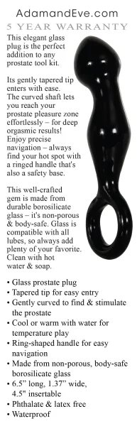 Adam's Glass Prostate Massager - Black
